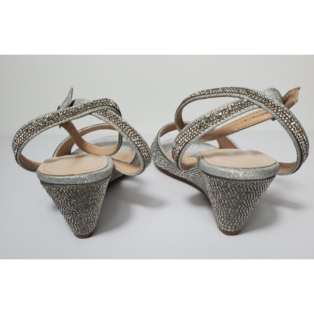 Touch Ups Moxie Wedge Sandal Silver 10M Women’s Dressy Formal Prom Evening - Picture 4 of 6